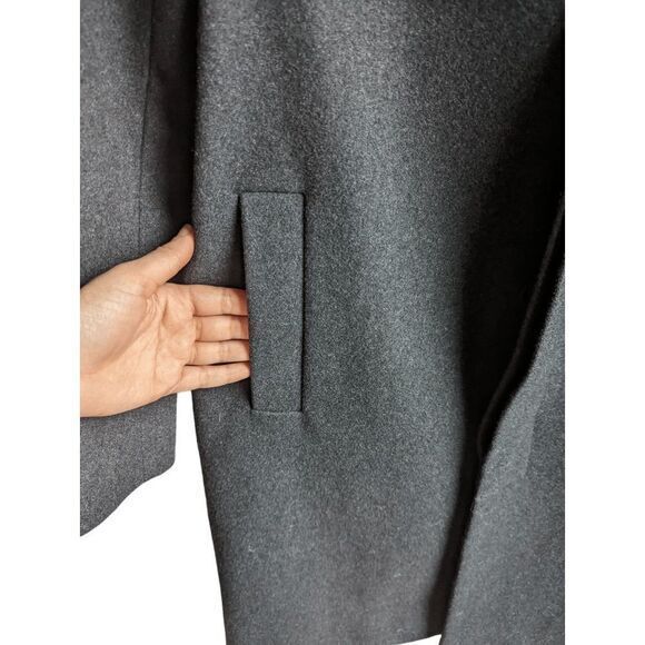 Everlane wool cashmere cocoon peacoat size XS long charcoal gray coat - Picture 6 of 11